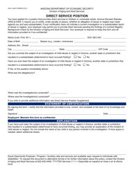 Document preview: Form FAA-1344A Direct Service Position - Arizona