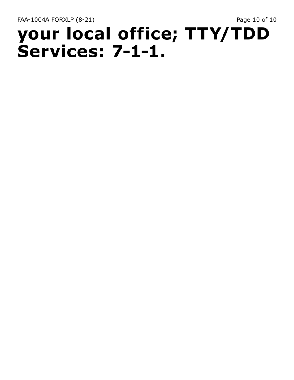 Form FAA-1004A-XLP Designation of Ebt Alternate Card Holder (Extra Large Print) - Arizona, Page 10