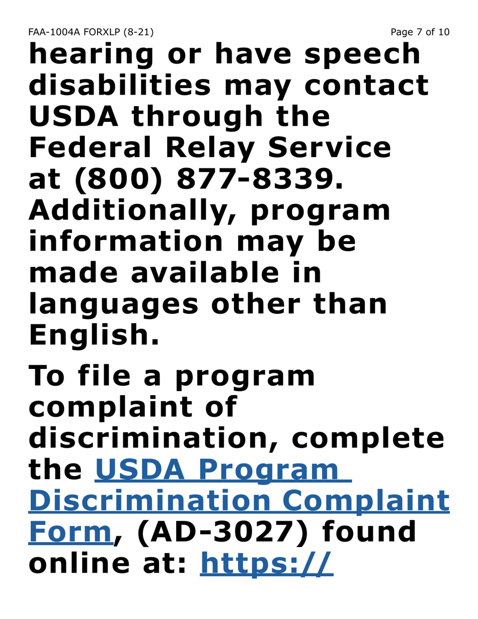 Form FAA-1004A-XLP Designation of Ebt Alternate Card Holder (Extra Large Print) - Arizona, Page 7