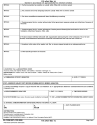 DD Form 2873 Military Protection Order, Page 3