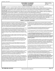 DD Form 2946 Department of Defense Telework Agreement