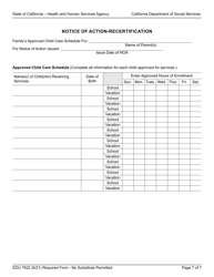 Form EDU7622 Notice of Action - Recertification - California, Page 7