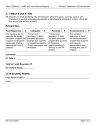 Form EDU2221 Cctr Rfa Program Narrative Section Scoring Rubric - California, Page 7