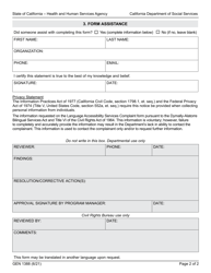 Form GEN1388 Language Accessibility Services Complaint Form - California, Page 2