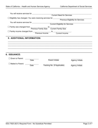 Form EDU7620 Notice of Action - Due to a Change in Family Circumstances - California, Page 2