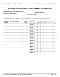 Form EDU7620 Notice of Action - Due to a Change in Family Circumstances - California, Page 7