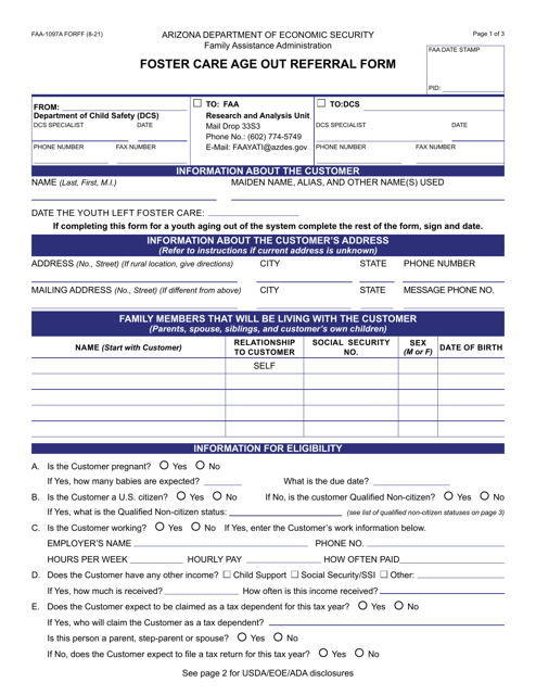 Form FAA-1097A  Printable Pdf
