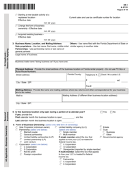 Form DR-1 &quot;Florida Business Tax Application&quot; - Florida, Page 2