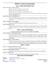 Instructions for VT Form MRT-441 Meals and Rooms Tax Return - Vermont, Page 2