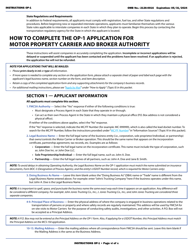 Form OP-1 Application for Motor Property Carrier and Broker Authority, Page 6