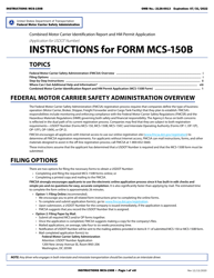Form MCS-150B &quot;Combined Motor Carrier Identification Report and HM Permit Application&quot;