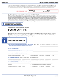Form OP-1(FF) Application for Freight Forwarder Authority, Page 11