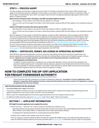 Form OP-1(FF) Application for Freight Forwarder Authority, Page 6