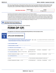 Form OP-1(P) Application for Motor Passenger Carrier Authority, Page 10