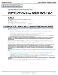 Form MCS-150C &quot;Intermodal Equipment Provider Identification Report&quot;
