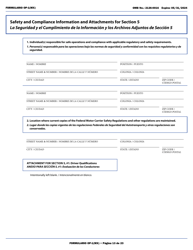 Form OP-1(MX) Application to Register Mexican Carriers for Motor Carrier Authority to Operate Beyond U.S. Municipalities and Commercial Zones on the U.S.- Mexico Border (English/Spanish), Page 18