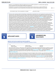 Form OP-1(MX) Application to Register Mexican Carriers for Motor Carrier Authority to Operate Beyond U.S. Municipalities and Commercial Zones on the U.S.- Mexico Border (English/Spanish), Page 26