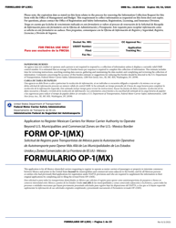 Form OP-1(MX) Application to Register Mexican Carriers for Motor Carrier Authority to Operate Beyond U.S. Municipalities and Commercial Zones on the U.S.- Mexico Border (English/Spanish), Page 6
