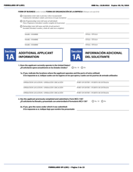 Form OP-1(MX) Application to Register Mexican Carriers for Motor Carrier Authority to Operate Beyond U.S. Municipalities and Commercial Zones on the U.S.- Mexico Border (English/Spanish), Page 8