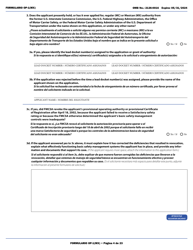 Form OP-1(MX) Application to Register Mexican Carriers for Motor Carrier Authority to Operate Beyond U.S. Municipalities and Commercial Zones on the U.S.- Mexico Border (English/Spanish), Page 9