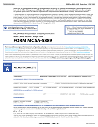Form MCSA-5889 &quot;Motor Carrier Records Change Form&quot;