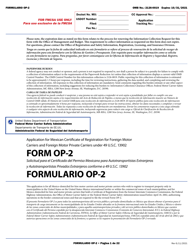 Form OP-2 &quot;Application for Mexican Certificate of Registration for Foreign Motor Carriers and Foreign Motor Private Carriers Under 49 U.s.c. 13902&quot; (English/Spanish), Page 7