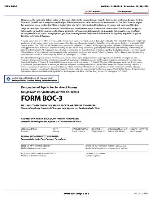 Form BOC-3  Printable Pdf