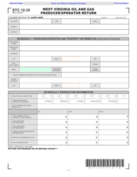Form STC12:35 West Virginia Oil and Gas Producer/Operator Return - West Virginia