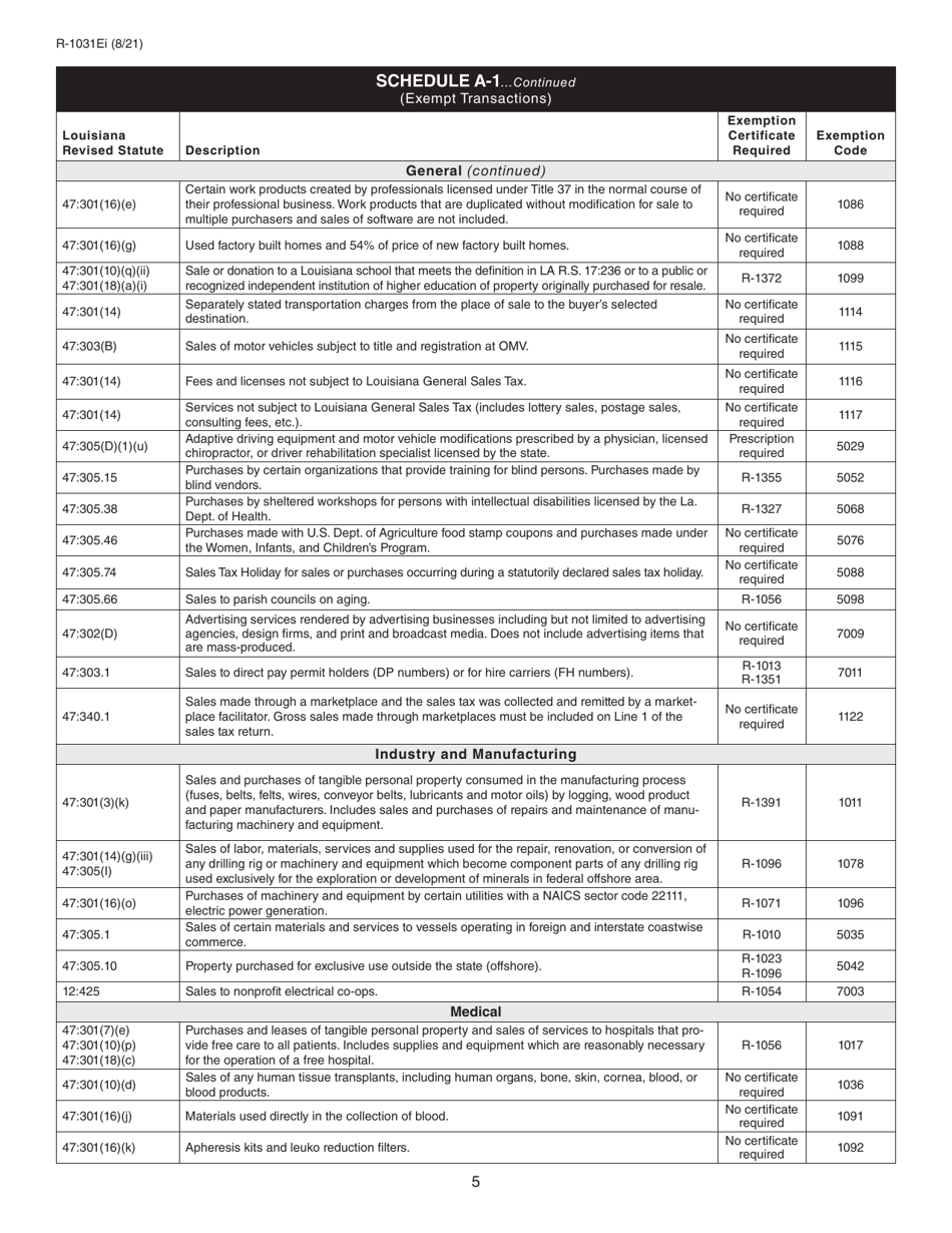 Instructions for Form R-1031 Direct Marketer Sales Tax Return - Louisiana, Page 5