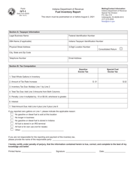 Form IVT-1 (State Form 56305) &quot;Fuel Inventory Report&quot; - Indiana