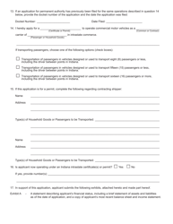 Form 703 (State Form 50216) Application for Emergency or Temporary Authority to Transport Passenger or Household Goods - Indiana, Page 3