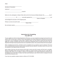 Form MF-134 (State Form 46843) Cash Bond Form - Indiana, Page 2