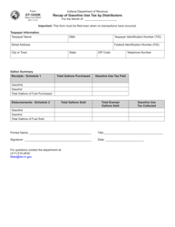 Form GT-103DR (State Form 55500) &quot;Recap of Gasoline Use Tax by Distributors&quot; - Indiana