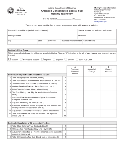 Form SF-900X (State Form 47737)  Printable Pdf