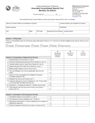 Form SF-900X (State Form 47737) Amended Consolidated Special Fuel Monthly Tax Return - Indiana