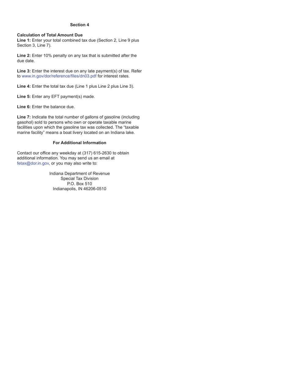 Form MF-360 (State Form 49276) Consolidated Gasoline Monthly Tax Return - Indiana, Page 5