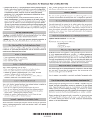 Form BD-100 (State Form 51824) Biodiesel Tax Credits Application - Indiana, Page 2