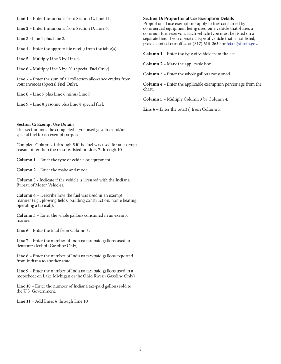 Form REF-1000 (State Form 50854) Claim for Fuel Tax Refund - Indiana, Page 5