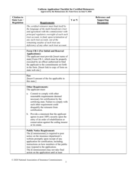 Uniform Application Checklist for Certified Reinsurers (Initial and Renewal Applications), Page 3