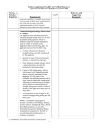 Uniform Application Checklist for Certified Reinsurers (Initial and Renewal Applications), Page 6