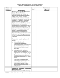 Uniform Application Checklist for Certified Reinsurers (Initial and Renewal Applications), Page 7