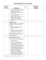 Uniform Application Checklist for Certified Reinsurers (Initial and Renewal Applications), Page 8
