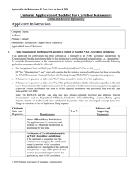 Document preview: Uniform Application Checklist for Certified Reinsurers (Initial and Renewal Applications)