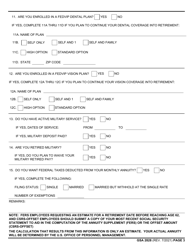 GSA Form 2828 Request for Retirement Estimate, Page 3