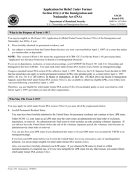 Instructions for USCIS Form I-191 Application for Relief Under Former Section 212(C) of the Immigration and Nationality Act (Ina)