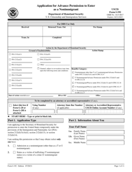 USCIS Form I-192 Application for Advance Permission to Enter as a Nonimmigrant