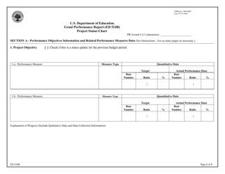 Document preview: Form ED524B Grant Performance Report - Project Status Chart