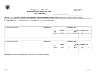 Form ED524B Grant Performance Report - Project Status Chart, Page 2