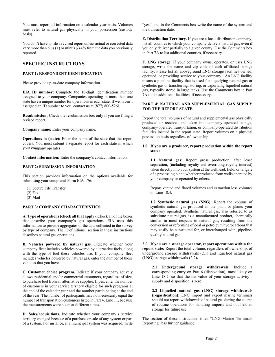 Download Instructions for Form EIA-176 Annual Report of Natural and ...