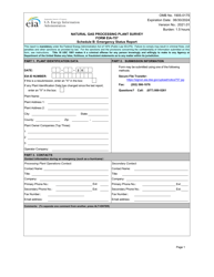 Document preview: Form EIA-757 Schedule B Natural Gas Processing Plant Survey - Emergency Status Report